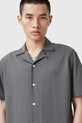 Бавовняна сорочка AllSaints HUDSON M081SA сірий SS25
