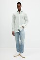 Ľanová košeľa Marciano Guess BILL 5GHH20.4461Z tyrkysová SS25