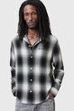 AllSaints camasa din bumbac UNDERFADE cu modele gri M024SC