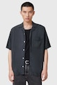 AllSaints camasa din amestec de in CUDI scurt albastru M052SC