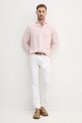 Hackett London koszula lniana HM3010266 różowy SS25
