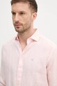 Hackett London koszula lniana różowy HM3010266