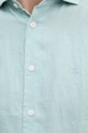 Lanena košulja Hackett London HM3010266 tirkizna