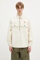 Бавовняна сорочка Human Made Zip-Up Work Shirt надрук бежевий HM29SH002