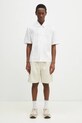 Βαμβακερό πουκάμισο Axel Arigato Lido Striped Shirt A2908002 μπεζ