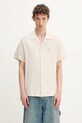 Košeľa s prímesou ľanu Filling Pieces Resort s prímesou ľanu béžová 91799809978