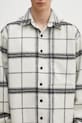 Košeľa s prímesou vlny MKI MIYUKI ZOKU Check Flannel Shirt béžová CHECK.FLANNEL.SHIRT.OFF