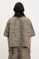 Odzież RHUDE koszula bawełniana Leopard Boxy Work RHSS25SR05012 brązowy