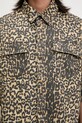 RHUDE koszula bawełniana Leopard Boxy Work brązowy RHSS25SR05012