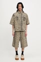 Pamučna košulja RHUDE Leopard Boxy Work RHSS25SR05012 smeđa