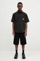 Carhartt WIP cotton shirt S/S Drewe Shirt I034537.2S0XX black