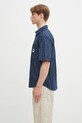 Carhartt WIP koszula bawełniana S/S Drewe Shirt I034537.2RUXX granatowy SS25