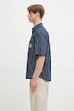 Carhartt WIP cotton shirt S/S Drewe Shirt I034537.2RUXX navy SS25