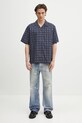 Хлопковая рубашка Carhartt WIP S/S Furoshiki Shirt I034549.2UIXX тёмно-синий
