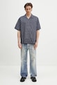 Памучна риза Carhartt WIP S/S Furoshiki Shirt I034549.2UIXX тъмносин