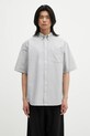 Bavlněná košile Carhartt WIP S/S Braxton Shirt relaxed šedá I031454.2V3XX