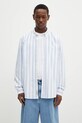 Carhartt WIP cămașă din bumbac L/S Dillion Shirt cu modele albastru I033027.21TXX