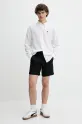 Πουκάμισο από λινό Abercrombie & Fitch KI125.5085.100 λευκό SS25