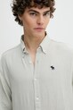 Πουκάμισο από λινό Abercrombie & Fitch γκρί KI125.5085.110