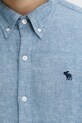 Ľanová košeľa Abercrombie & Fitch KI125.5085.150 modrá