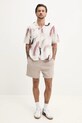 Lněná košile Hollister Co. KI325.5060.107 béžová SS25