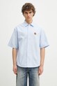 Kenzo koszula bawełniana bawełna niebieski FF55CH1279LO.64
