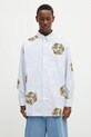 Kenzo koszula bawełniana wzorzyste niebieski FF55CH5039A5.64