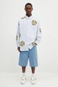 Bavlněná košile Kenzo FF55CH5039A5.64 modrá