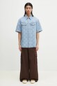 Rifľová košeľa Kenzo FF55DC1026J4.DB modrá