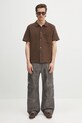 Norse Projects cămașă din bumbac Gustav Crochet Jersey Shirt N01.0683.2033 maro