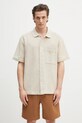 Norse Projects cămașă din bumbac Gustav Crochet Jersey Shirt scurt bej N01.0683.2064