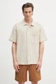 Norse Projects koszula bawełniana Gustav Crochet Jersey Shirt gładkie beżowy N01.0683.2064