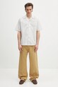 Bavlnená košeľa Norse Projects Mads Poplin Stripe SS N40.0831.0957 biela