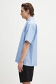 Norse Projects cămașă din bumbac Mads Poplin Stripe SS N40.0831.7000 albastru SS25