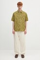 Norse Projects cămașă din bumbac Mads Batik SS Shirt N40.0833.8037 verde