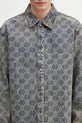 Daily Paper cămașă din bumbac Shield Laser Denim Shirt albastru 2511154