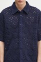 Daily Paper koszula Lace Shield Ss Shirt granatowy 2511118