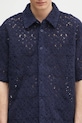Daily Paper koszula Lace Shield Ss Shirt granatowy 2511118