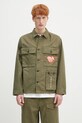 Human Made camicia in cotone Military Shirt regolare verde HM29SH004
