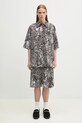 Бавовняна сорочка Marcelo Burlon Aop Mech Bowling Shirt Dark Grey Medium CMGG002S25FAB0010706 сірий