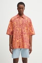 Marcelo Burlon cotton shirt Aop Mech Bowling Shirt Orange Burgundy classic orange CMGG002S25FAB0012028