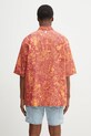 Дрехи Памучна риза Marcelo Burlon Aop Mech Bowling Shirt Orange Burgundy CMGG002S25FAB0012028 оранжев