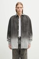 Rifľová košeľa Marcelo Burlon Gradient Denim Overshirt Black White relaxed sivá CMYE01DS25DEN0011001