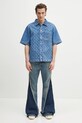 Marine Serre cămașă jeans Moon Laser Denim Workwear MSI017A.CDEN0002 albastru
