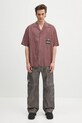 Košeľa AMBUSH S/S Satin Shirt 12115311 burgundské