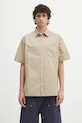 A.P.C. koszula bawełniana Chemisette Ross wzorzyste beżowy COHFY.H12541