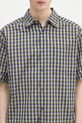 A.P.C. camicia in cotone Chemisette Ross blu navy COHGA.H12541