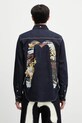 Evisu koszula jeansowa Hakutaku Daicock Printed Denim LS z elastanem granatowy 2ESHTM5DL1146