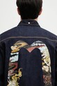 Evisu koszula jeansowa Hakutaku Daicock Printed Denim LS 2ESHTM5DL1146 granatowy