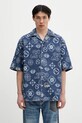 Evisu cămașă jeans Monogram AOP Denim SS scurt albastru 2ESHTM5DI1147